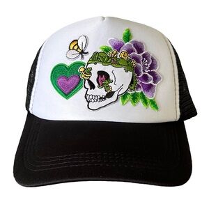 Trucker Hat with Embroidered Patches